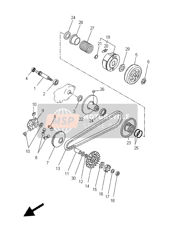 Yamaha EW50N 2013 Koppeling voor een 2013 Yamaha EW50N